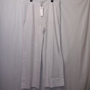 HABITUAL COTTON BLEND PIN STRIPE WIDE LEG DRESS PANTS